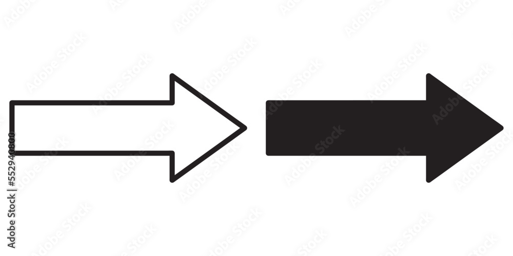 Poster ofvs263 outlinefilledvectorsign ofvs - arrow right vector icon . forward pointing sign . isolated tr