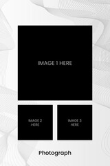 Collage photo frame 3 slide blank frame