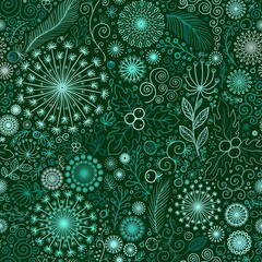 seamless pattern floral herbal background fabric design print digital illustration texture wallpaper colorful image