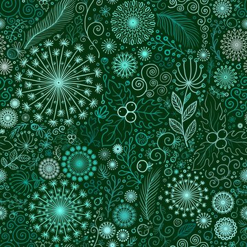 seamless pattern floral herbal background fabric design print digital illustration texture wallpaper colorful image