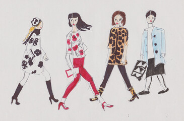 women walking down the street