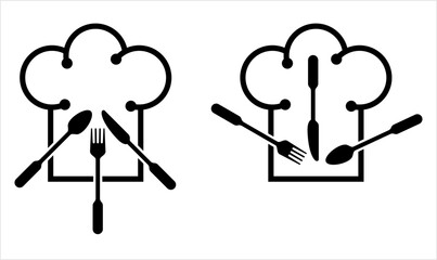 Chef Hat Fork Spoon Knife Icon M_2212002
