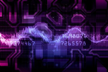 Abstract futuristic techno pattern design, big data visualization, background wallpaper, digital illustration