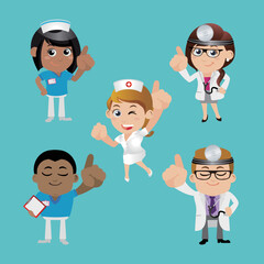 Doctor with different poses. vector-
