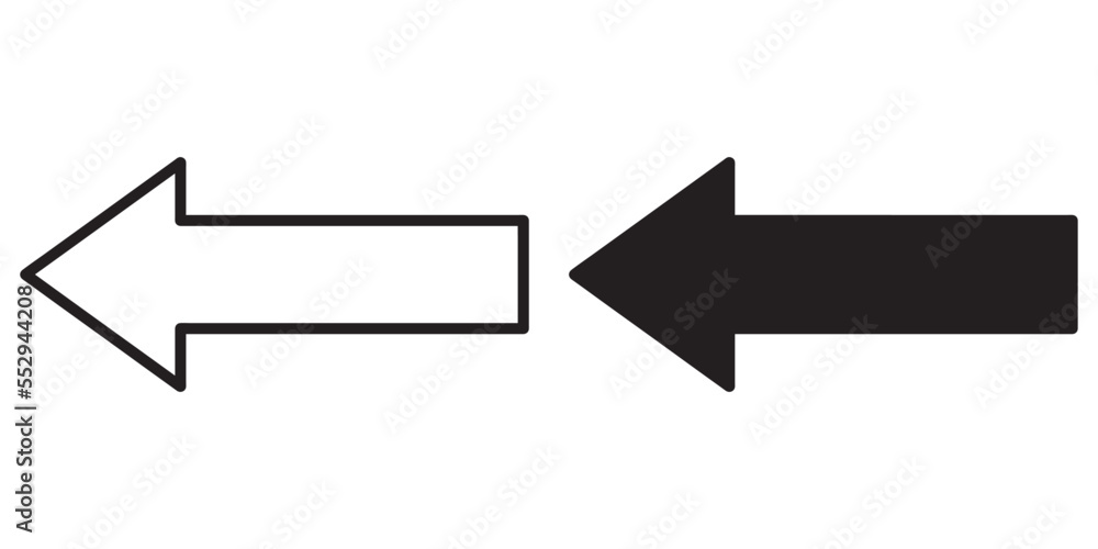 Fototapete ofvs264 outlinefilledvectorsign ofvs - arrow left vector icon . backward pointing sign . isolated tr