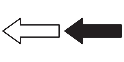 ofvs264 OutlineFilledVectorSign ofvs - arrow left vector icon . backward pointing sign . isolated transparent . outline and filled version . AI 10 / EPS 10 / PNG . g11604