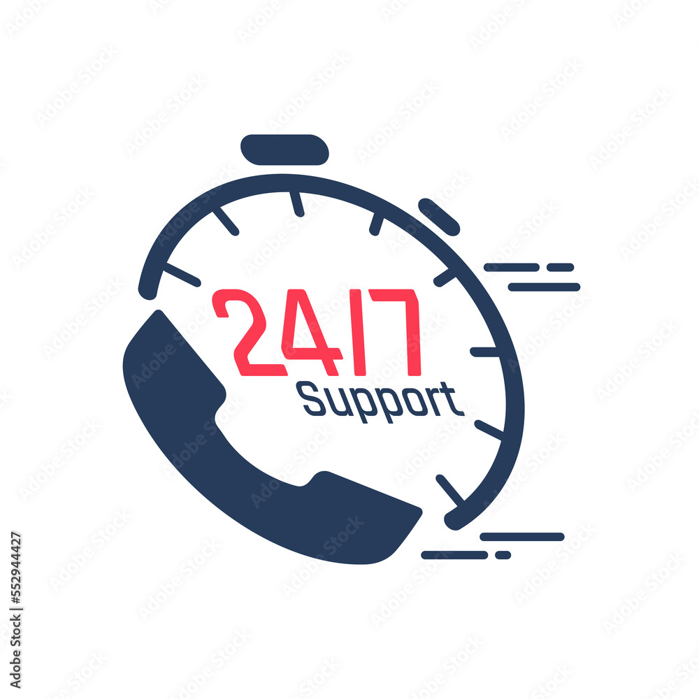 Poster 24 hour service icon.speech bubbles. phone support consulting customer problems.
