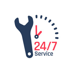 Screwdriver icon, 24 hour service. Repair service and consulting problems to customers.