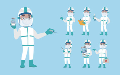 Doctor wearing protective suite to fight coronavirus