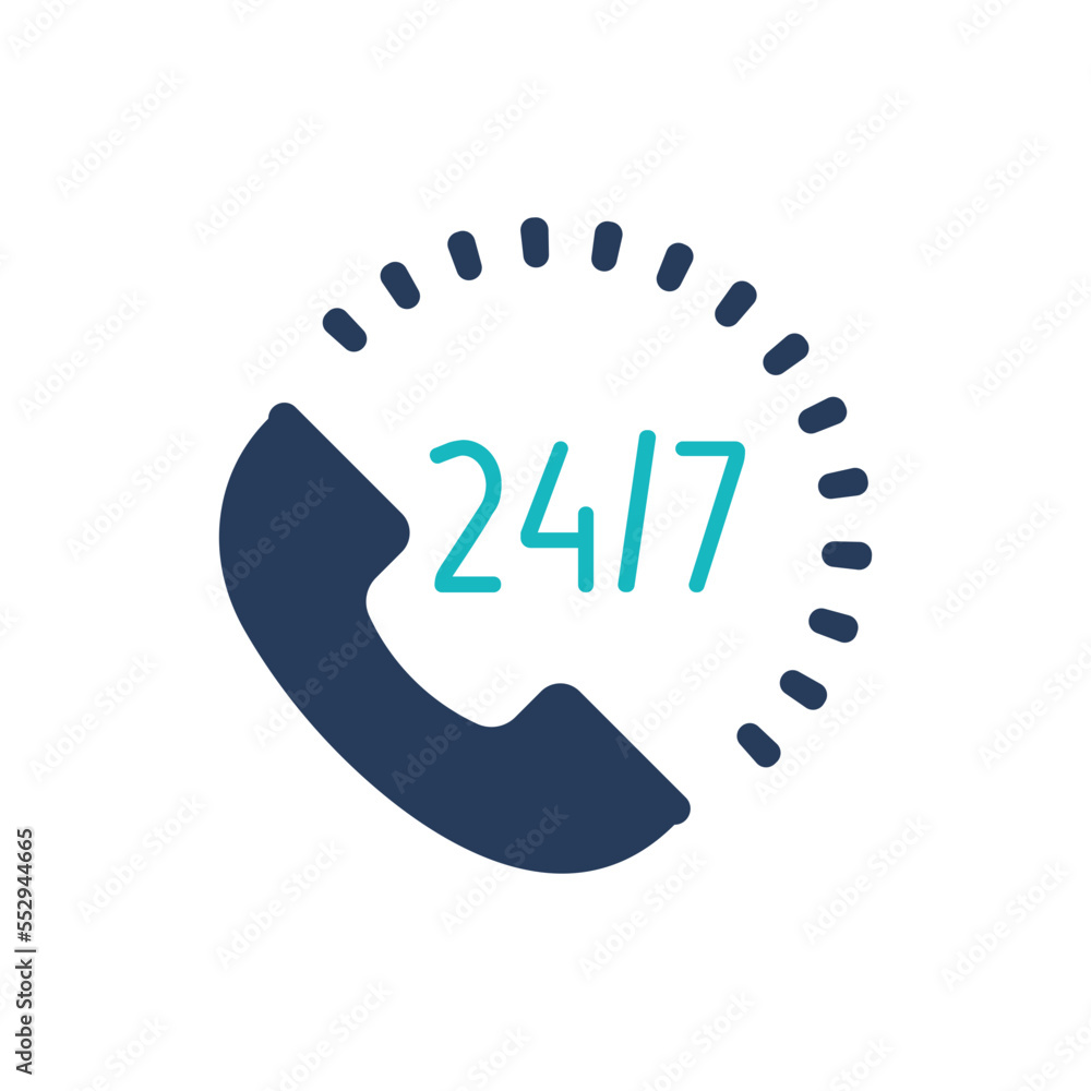 Poster 24 hour service icon.speech bubbles. phone support consulting customer problems.