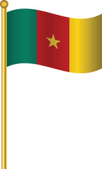 Flag of Cameroon,Cameroon flag Golden waving isolated vector illustration eps10.