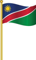 Flag of Namibia, Namibia flag Golden waving isolated vector illustration eps10.