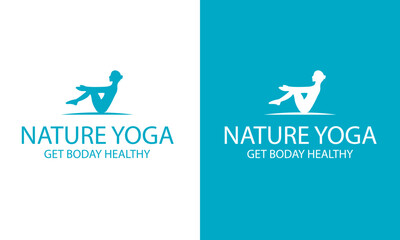 Fototapeta premium Yoga and Meditation Creative Concept Logo Design nature logo spa center, fitness or yoga studio Yoga