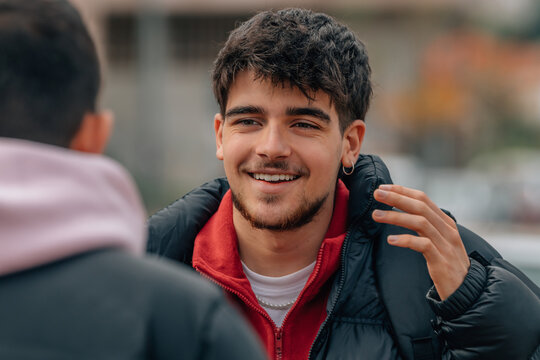 Friends Talking On The Street