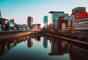 Sunrise in Dusseldorf media harbor