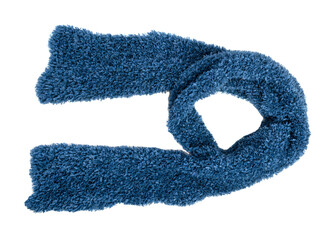 Fluffy cozy scarf on a white background.