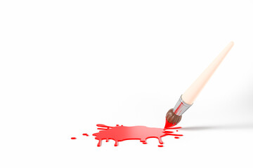 Tassel and spot on empty white background