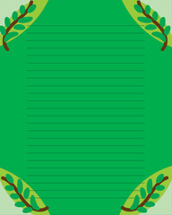 green leaves background for book or letter paper