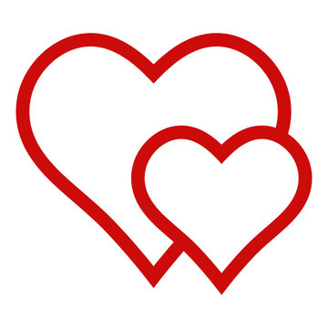 Heart double logo two 2 love, icon valentine happy day