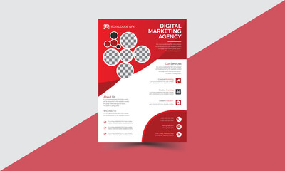 Corporate Flyer Layout with Graphic Elements, Creative Flyer Layout