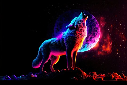 Rainbow light animals Wolf  Abstract wolf Animal HD wallpaper  Pxfuel