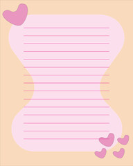 Pink heart and pink background for book or letter