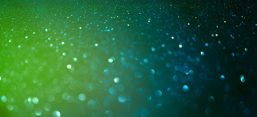 Beautiful green and blue gradient glowing background, abstract blinking colorfull backdrop. Bokeh....