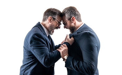 mature fighting businessmen shouting. photo of businessmen fighting with anger