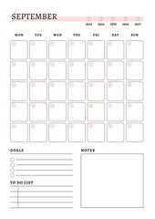 Monthly Planner September