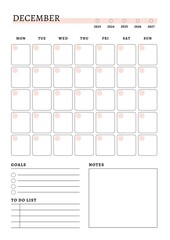 Monthly Planner December