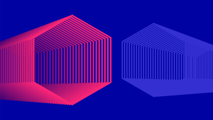 Obraz premium gradient polygonal tunnel on blue background