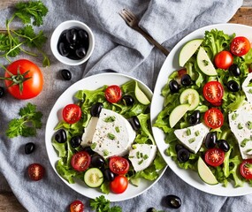 salad of vegetables with feta cheese