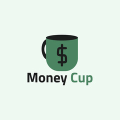 A simple cup logo with a currency symbol in the center.