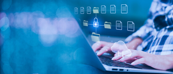 Data Document Management System. Automation software to archiving and efficiently manage and information files. Document Management System or DMS. information technology (IT) Internet Technology.