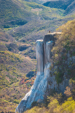 View to Hierve el Agua waterfall
