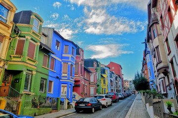Fototapeta na wymiar Las casas de colores de Bilbao