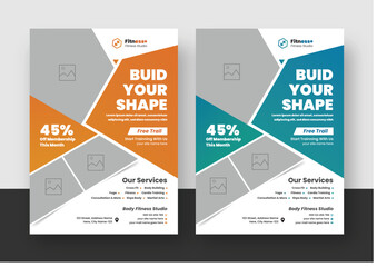 Fitness Gym Flyer Template, GYM flyer A4 size template