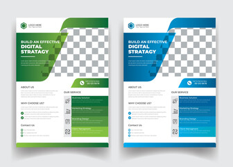 Corporate Moder digital poster flyer pamphlet brochure cover design layout space for photo background, vector illustration template in A4 size 2023