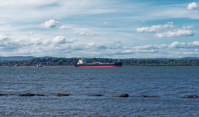 The Asphalt Splendor followed by the Dundee Port Pilot Boat heading out of the Tay Estuary towards...