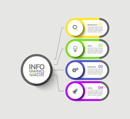 Circular diagram infographic business template icons design