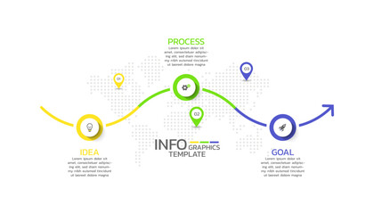 Vector circular timeline infographics template icons design