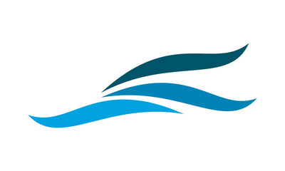 blue water wave icon logo