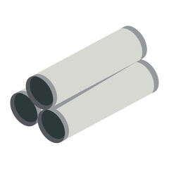 isometric large size industrial pipe pile 3d universal scenary collection set