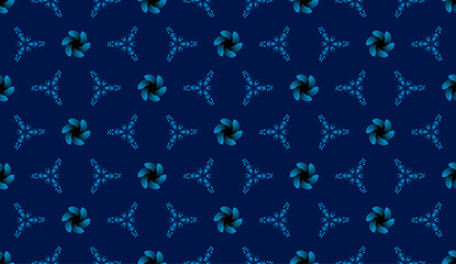background, blue floral fabric design, sarong fabric seamless pattern, graphic design ethnic, Background, rug, wallpaper, clothing, wrap, batik, Vector embroidery pattern