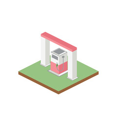isometric petrol filling station 3d universal scenary collection set