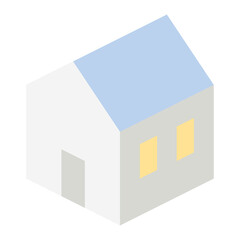 isometric simple minimalist house 3d universal scenary collection set