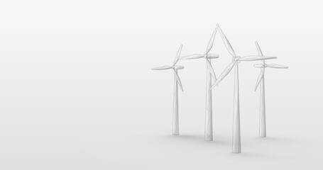 Wind generators. Ecology and Green energy concept. Vector illustration