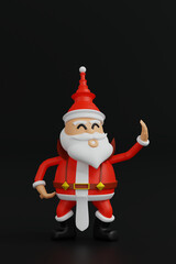 Santa Claus with Thai costume show Thai dance, concept of travel in Thailand, 3D rendering.