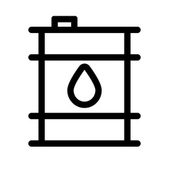 Simple fuel drum. Crude oil storage. Vector.