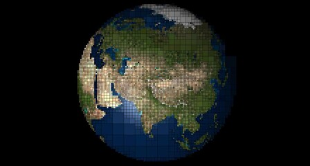 Earth globe , global village, world 